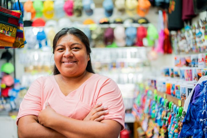 Portrait of a mature woman working at market