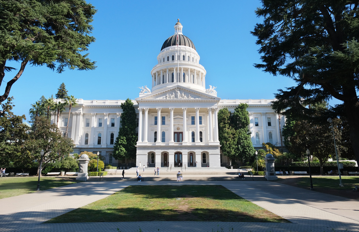 California State Capitol in Sacramento. Sunny day in mid October.